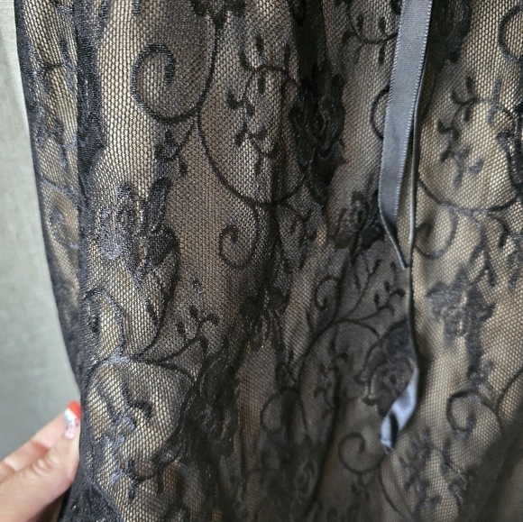 Black Lace Slip Dress Corset Front Size L - Picture 3 of 6